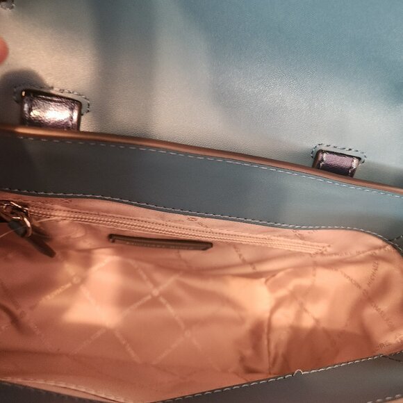 NWOT  Michael Kors Manhattan Metallic Satchel/Crossbody purse  Medium - Picture 8 of 15